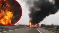 АД НА ПЪТЯ: Товарен влекач се запали и изгоря напълно на Е-79