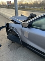 Екшън в Студентски град: Кола с вряза в стълб