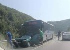 ПТП между автобус и лек автомобил на Главен път Е-79  при Монца, има ранен
