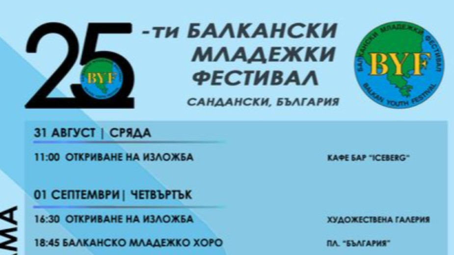 Откриват фестивала  Младостта на Балканите” в Сандански