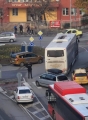 Автобус на ансамбъл  Пирин  и такси в лек сблъсък на възлов булевард в Благоевград