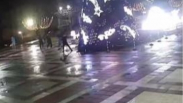 Вандали повредиха украсата на елхата в Благоевград