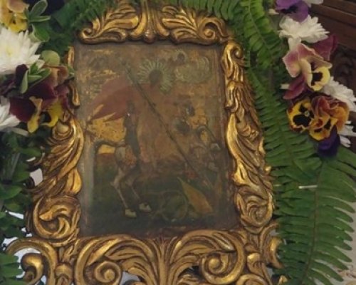 Икона на Свети Георги води миряни в Хаджидимовския манастир