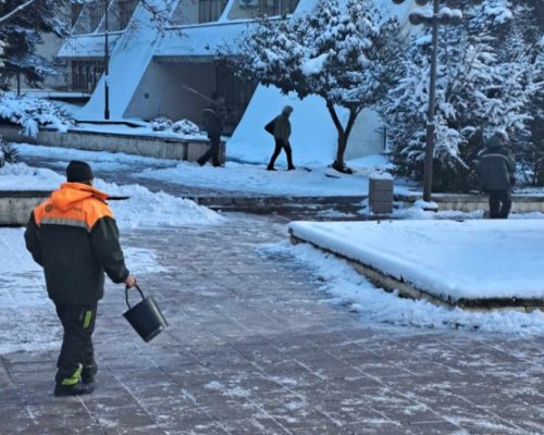 Въпреки студа: Над 70 човека чистят Благоевград