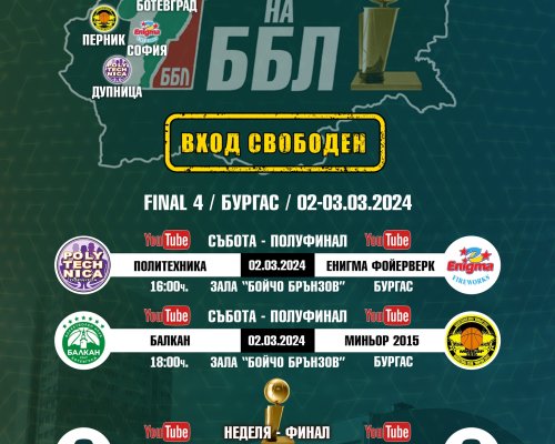 Развръзката в турнира за Купата на Българската баскетболна лига наближава!