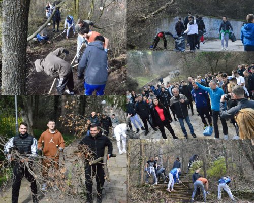 Спортисти и граждани на Благоевград почистиха парк Ловен дом
