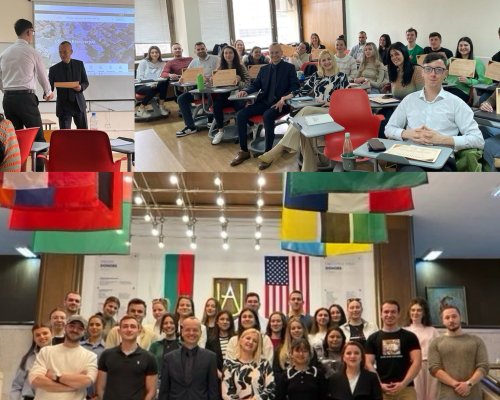 Студенти от АУБ разработиха идеи за развитието на Благоевград, кметът Методи Байкушев им връчи сертификати