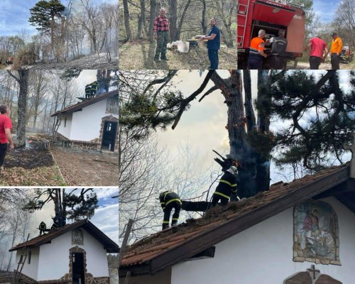 Горя покривът на вековен параклис край село Гостун общ. Банско
