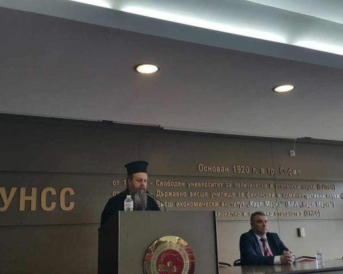 Публична лекция на Неврокопския митрополит Серафим в Университета за национално и световно стопанство (УНСС)