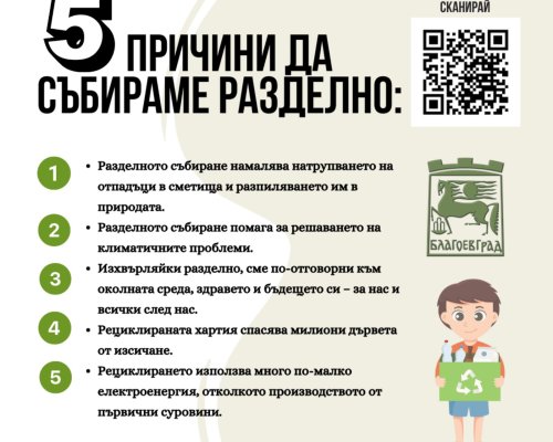 Стартира мащабна информационна кампания за разделно събиране на отпадъци в Благоевград