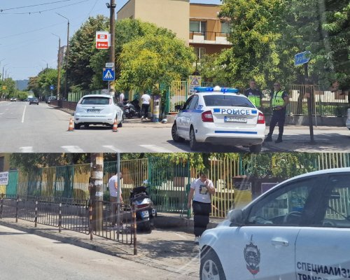 Полицейски автомобил за Специализиран транспорт блъсна моторист в Благоевград