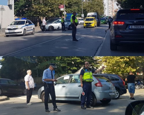 ПТП затруднява движението пред ОДМВР в Благоевград