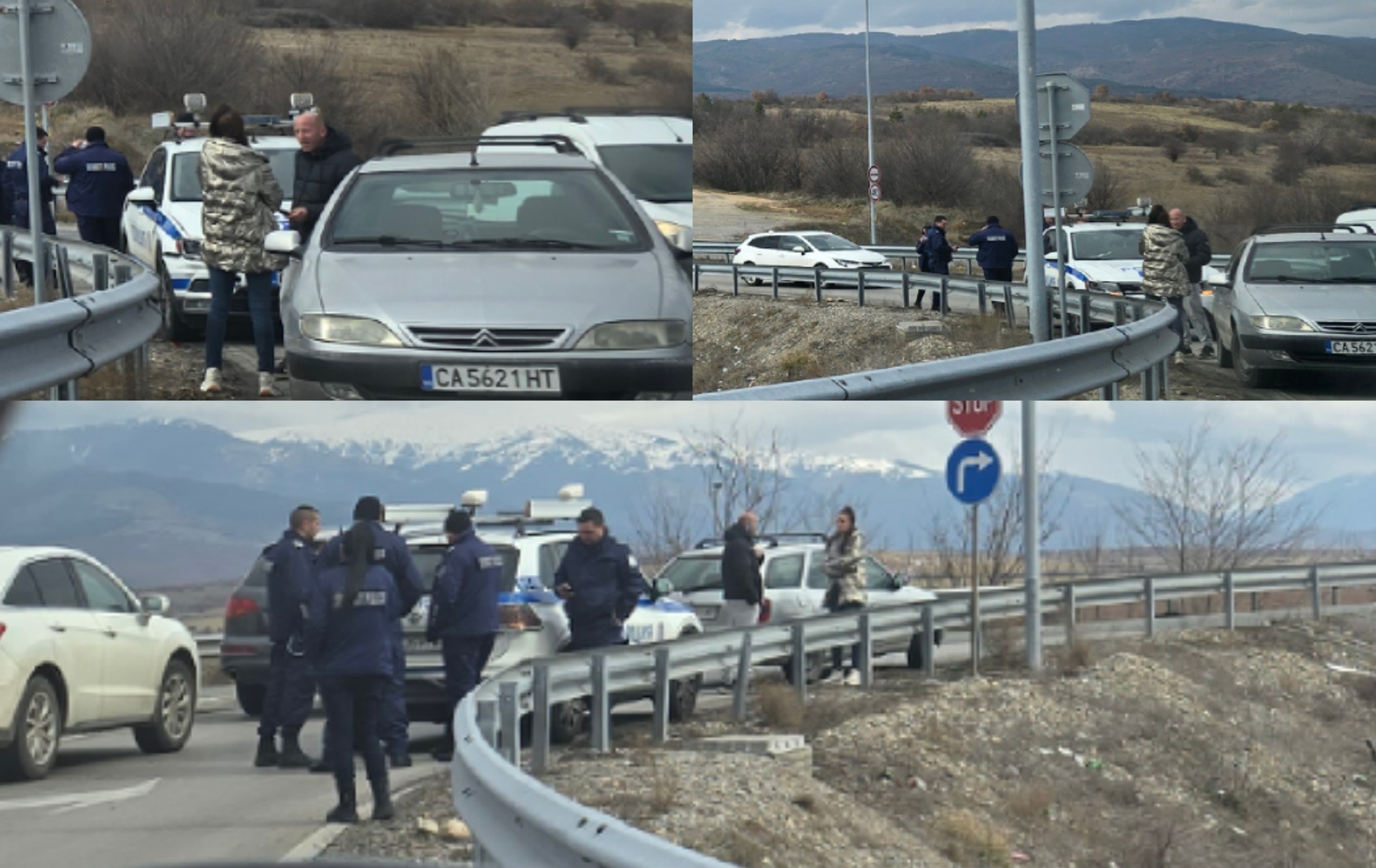 Патрулка катастрофира на кръговото при Кочериново