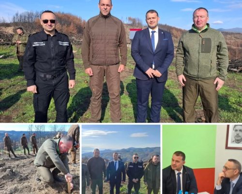 Заместник областният управител Христо Ангелов се включи в акция по залесяване на опожарената през лятото Малешевска планина
