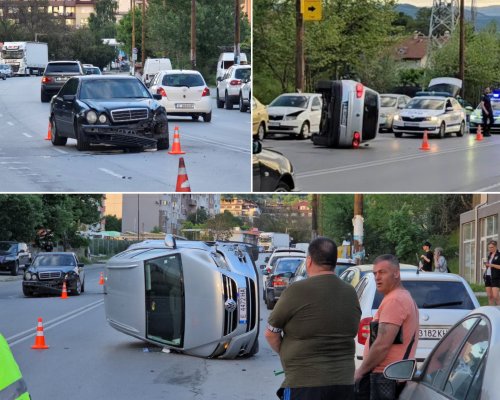 Зрелищна катастрофа в Благоевград