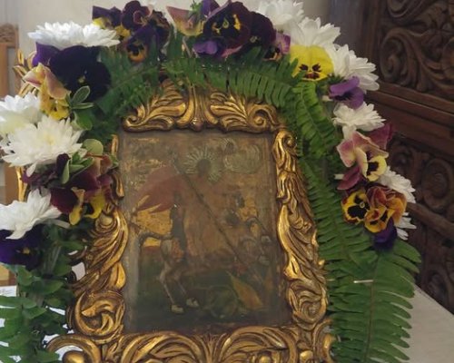 Икона на Свети Георги води миряни в Хаджидимовския манастир