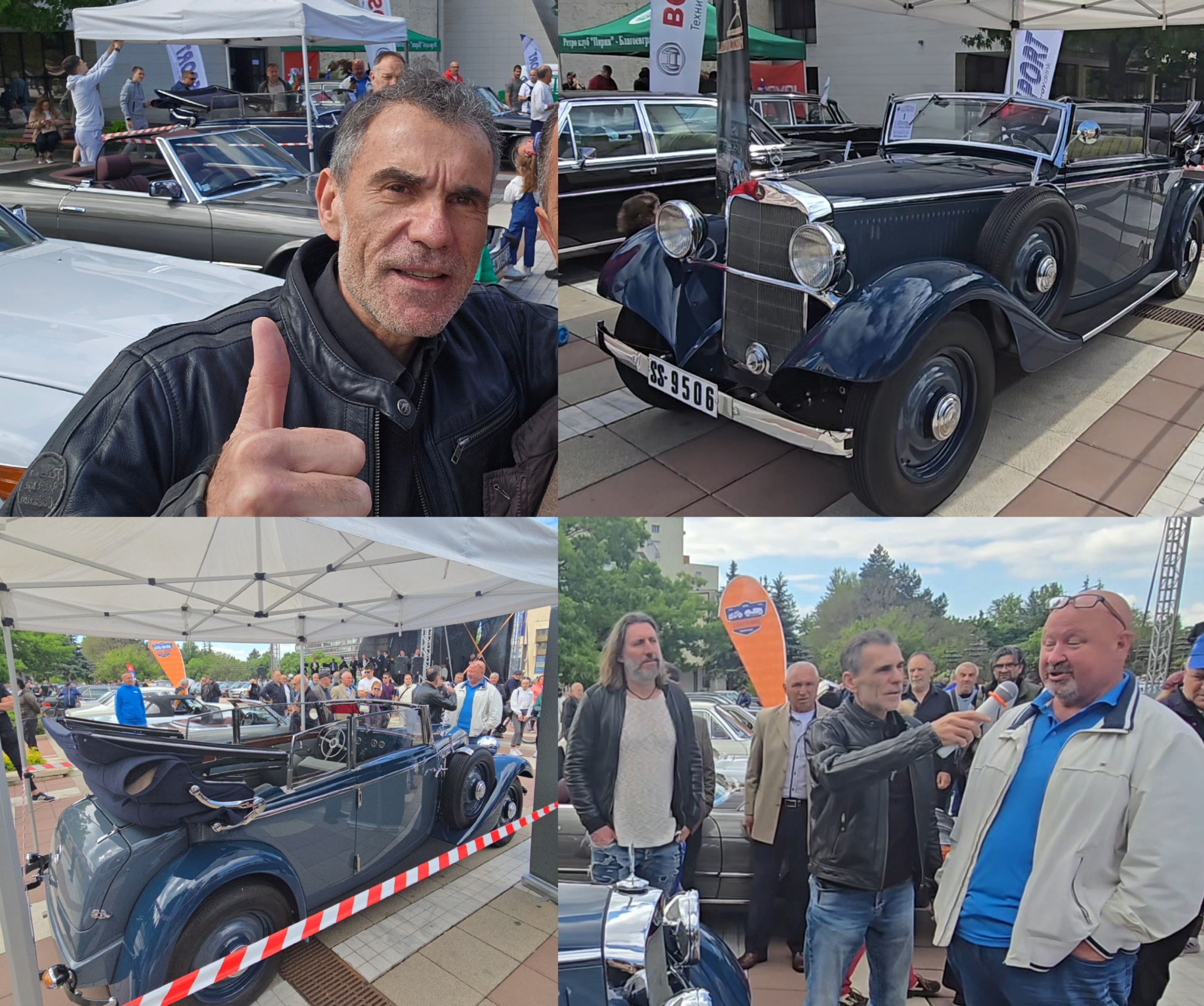 Влади Въргала представи 100-годишен Mercedes кабриолет на ретро парада в Благоевград Влади Въргала представи 100-годишен Mercedes кабриолет на ретро парада в Благоевград