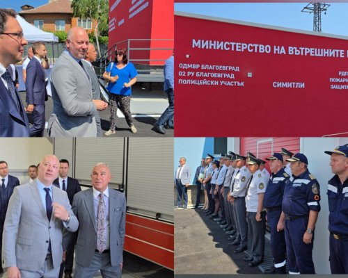 Премиерът Желязков и кметът Апостолов прерязаха лентата на новата пожарна служба в Симитли /ВИДЕО/