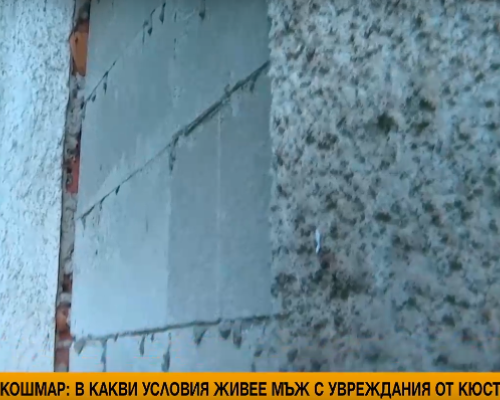 ПОТРЕСАВАЩИ УСЛОВИЯ: Мъж от Кюстендил с ТЕЛК настанен в общинско жилище с мухъл, влага и зазидани прозорци