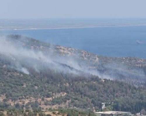 Голям горски пожар бушува в района на Кавала