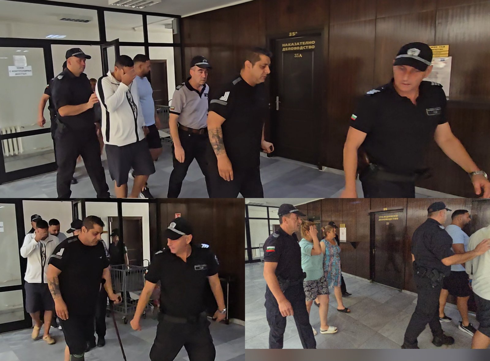 Доведоха с белезници в Окръжен съд Благоевград пет души от бандата на Масларе, арестувани при акцията на ГДБОП в Разлог