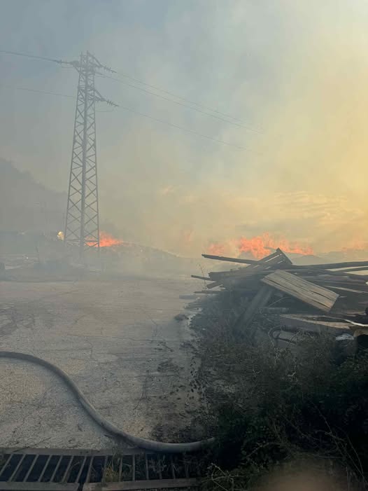 Пожар в землищата на селата Дамяница и Левуново