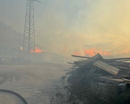 Пожар в землищата на селата Дамяница и Левуново