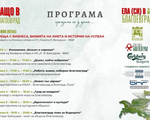 Защо в Благоевград  -дискусионен форум поставя началото на събитията в рамките на инициативата  Ела (си) в Благоевград