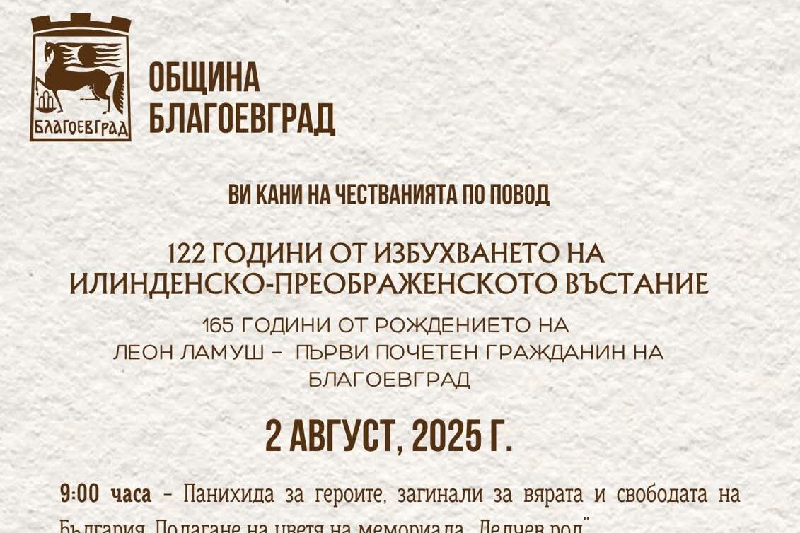 Благоевград свежда глава пред героите на Илинден