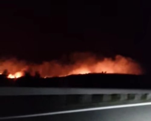 Пет екипа пожарникари гасиха огромен пожар край Бобов дол