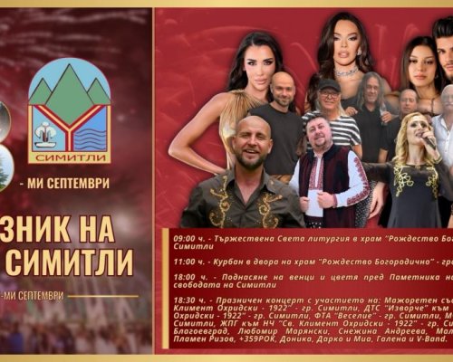 Симитли празнува на 8 септември-Денят на града и Рождество Богородично