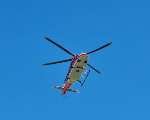 Медицински хеликоптер транспортира пострадал в катастрофа млад мъж от Гоце Делчев до София