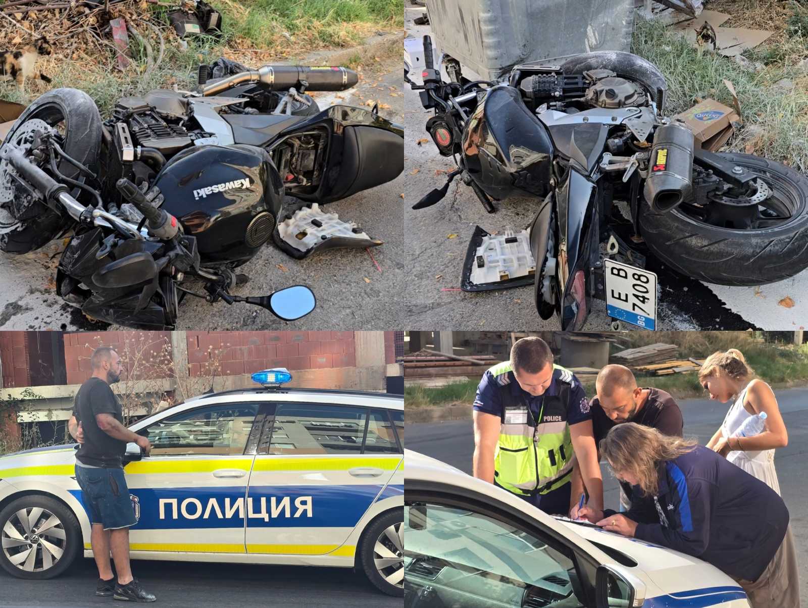 Пиян моторист с 1,80 промила се заби в контейнер в Струмско Пиян моторист с 1,80 промила се заби в контейнер в Струмско