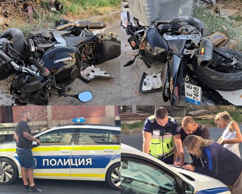 Пиян моторист с 1,80 промила се заби в контейнер в Струмско