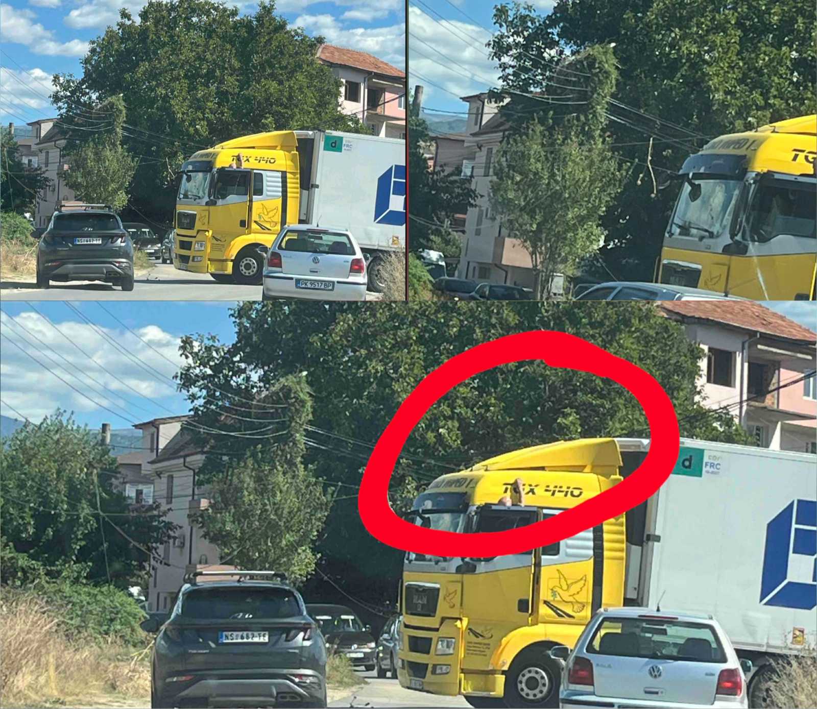 ТИР скъса кабели в благоевградския квартал Струмско и блокира движението ТИР скъса кабели в благоевградския квартал Струмско и блокира движението