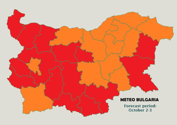 Внимание! Meteo Bulgaria издаде червен код за идните два дни Внимание! Meteo Bulgaria издаде червен код за идните два дни