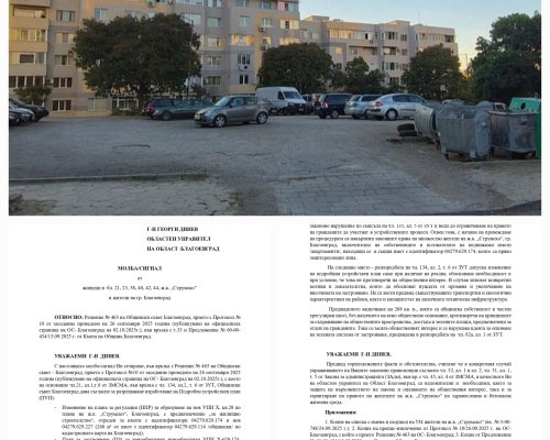 Жителите на благоевградския кв.  Струмско  сезират областния управител , искат да се спре застрояването между блоковете