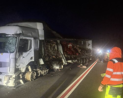Тежка катастрофа между два камиона затвори път I-4 при Малиново, област Ловеч