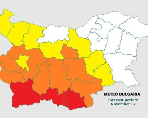 Риск от наводнения в Пиринско утре! MeteoBulgaria издава предупреждения Level1, Level2 и Level3 за ДЪЖД!