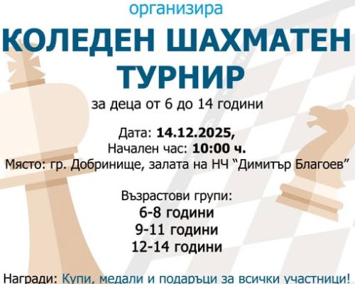 Коледен шахматен турнир в Добринище