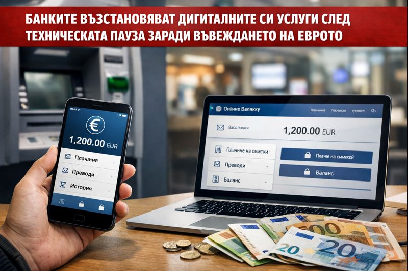 Банките възстановяват дигиталните си услуги след техническата пауза заради въвеждането на еврото