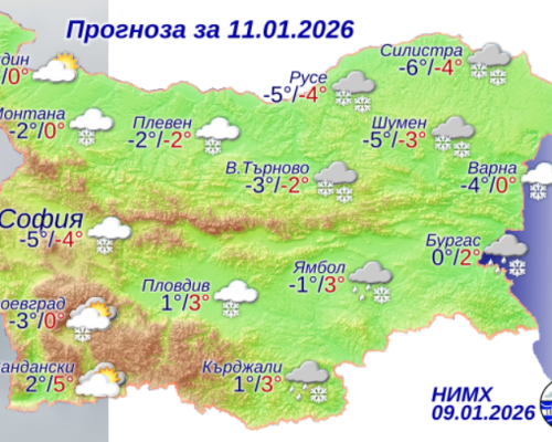 Какво време ни очаква в неделя-11 януари