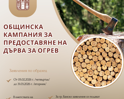 Община Банско започва кампания за дърва за огрев от 5 февруари