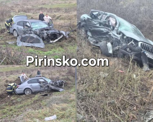 Зрелищна катастрофа край Гоце Делчев,  две коли изхвърчаха от пътя