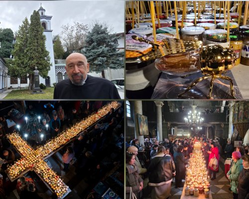 Огнен кръст  от буркани с мед в храм  Въведение Богородично  Благоевград