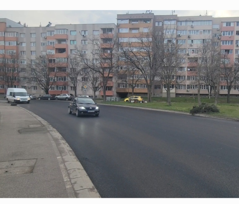 Една от най-натоварените улици в кв. Струмско - Броди , вече е без дупки и с нов асфалт, призовават се шофьорите да карат бавно