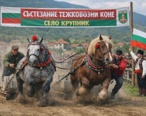 Крупник става арена на традиционно състезание с тежковозни коне