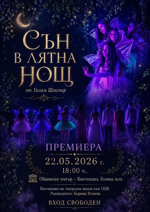 Сън в лятна нощ в ОДК-Кюстендил Сън в лятна нощ в ОДК-Кюстендил