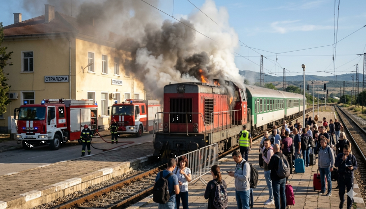 Запали се влак за Бургас Запали се влак за Бургас