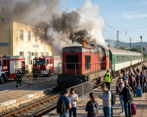 Запали се влак за Бургас